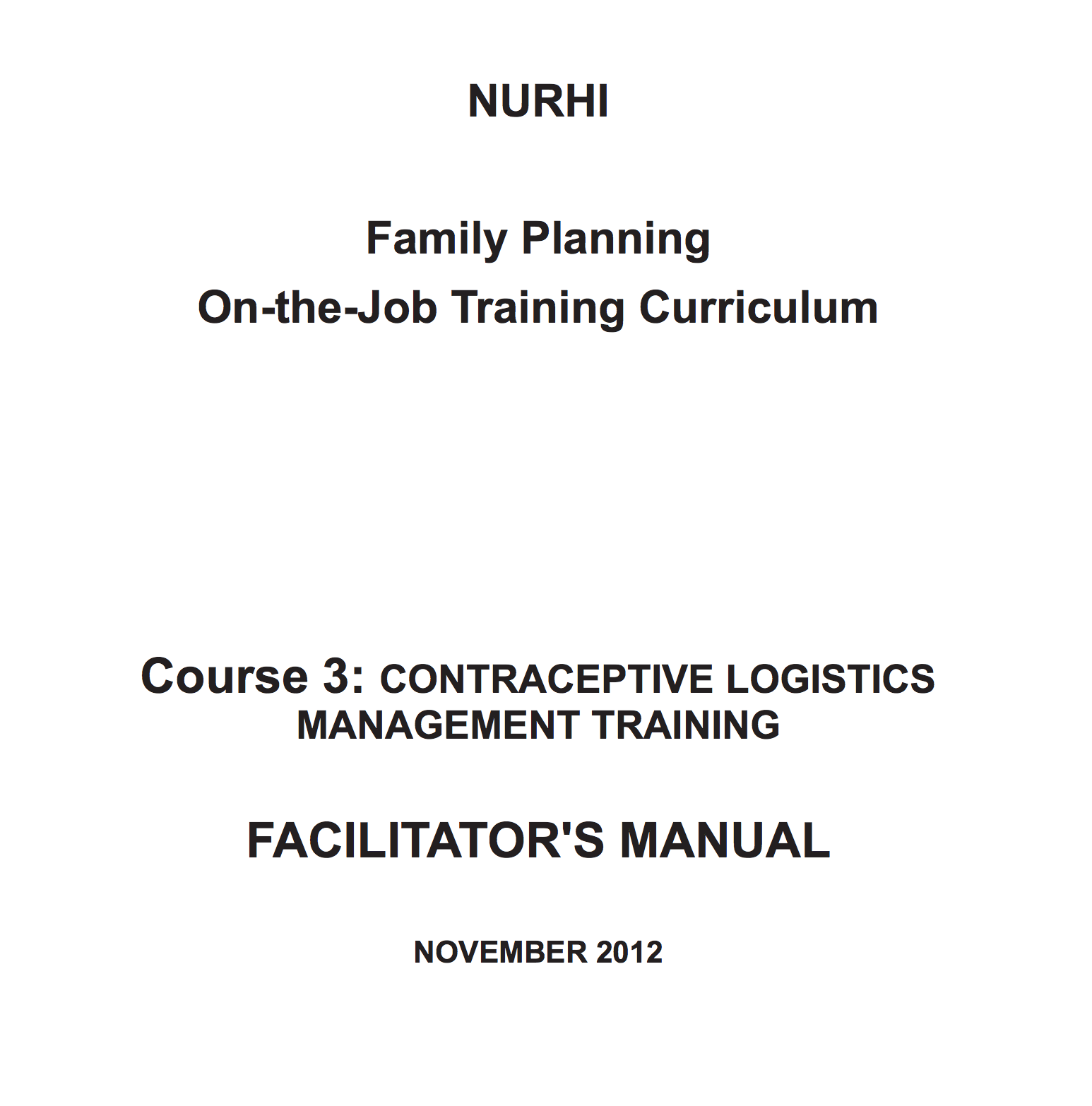 On-the-Job Training Curriculum