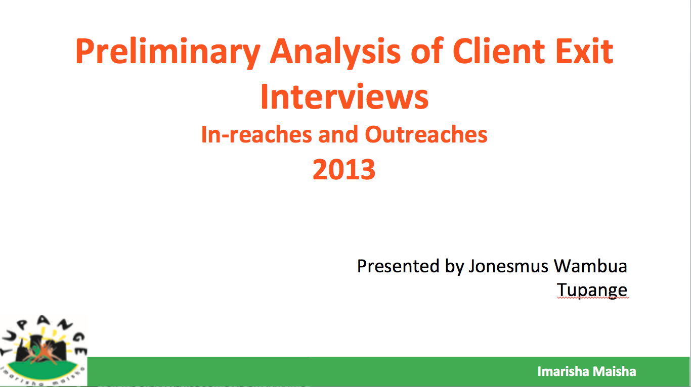 Rapport d'entrevue de sortie du client