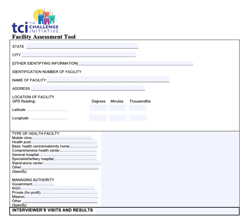 Facility Assessment Tools