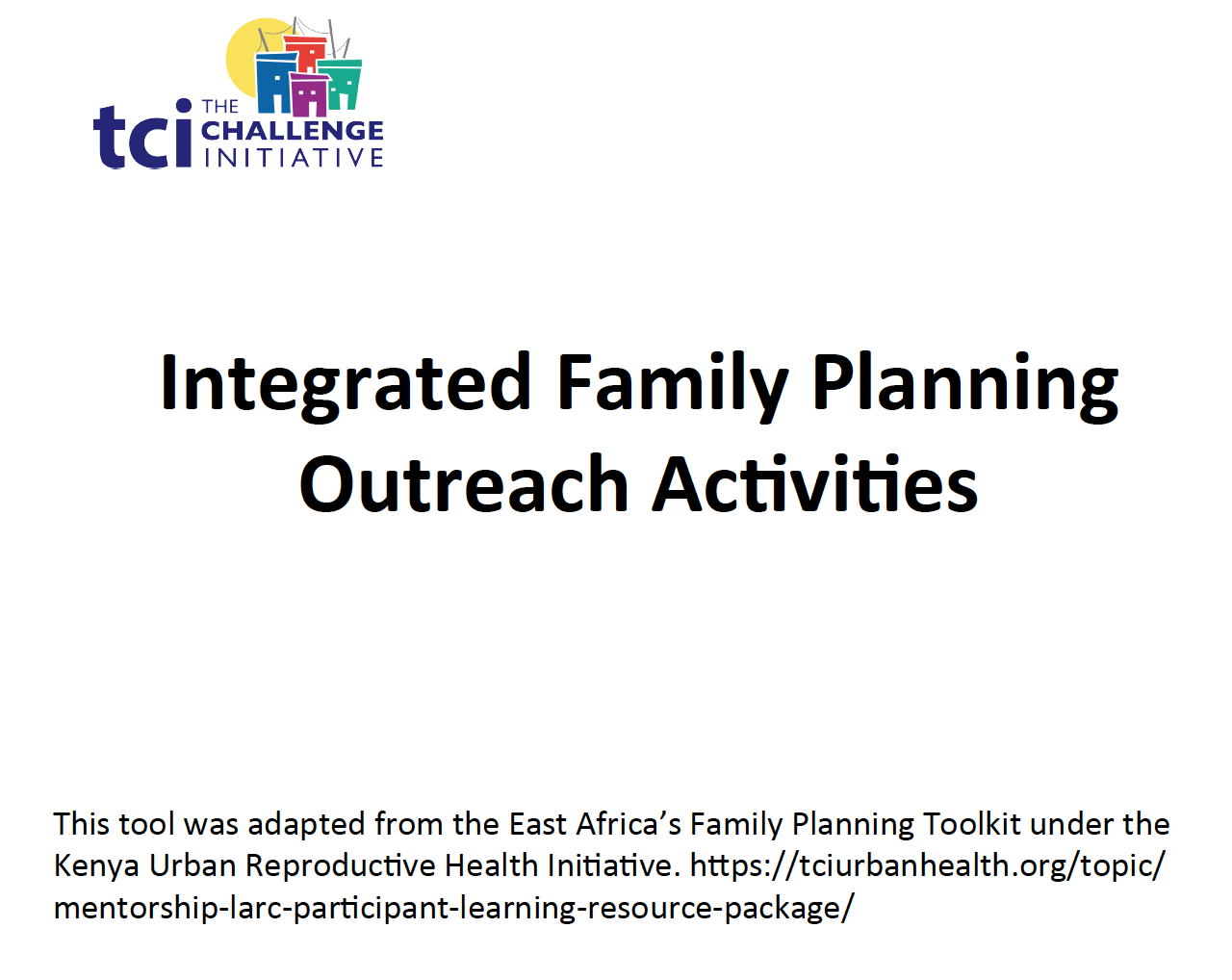 Integrated Family Planning Outreach Activities