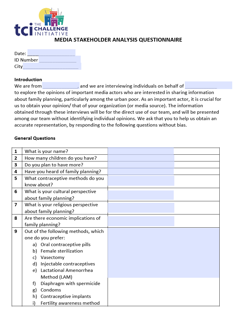 Media Stakeholder Analysis