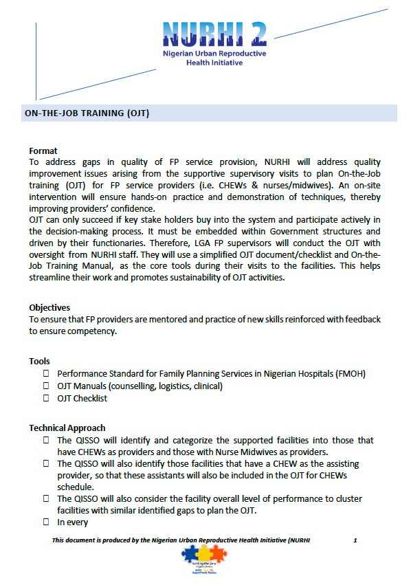 On-Job-Training (OJT) Guide