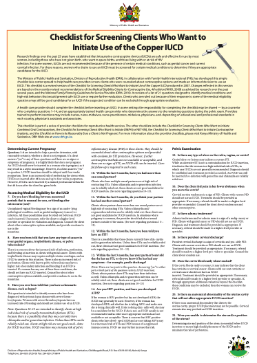IUD Checklist