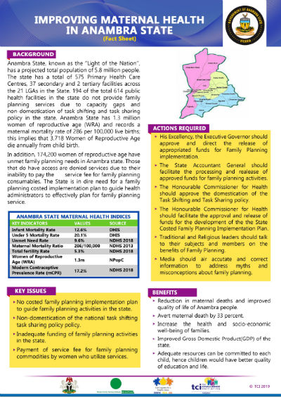 Fiches d'information sur le plaidoyer pour l'État d'Anambra