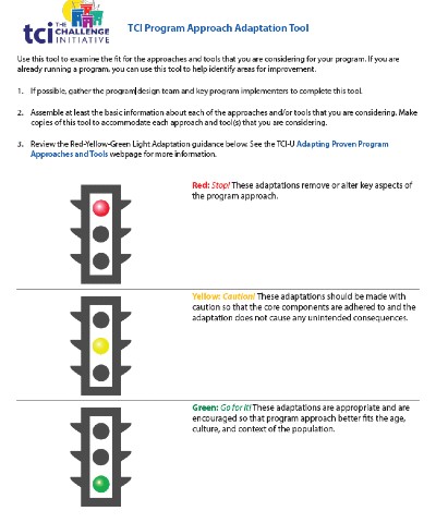TCI Program Approach Adaptation Tool