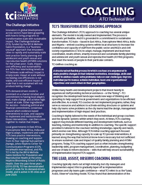 What Is Coaching? A TCI Technical Brief