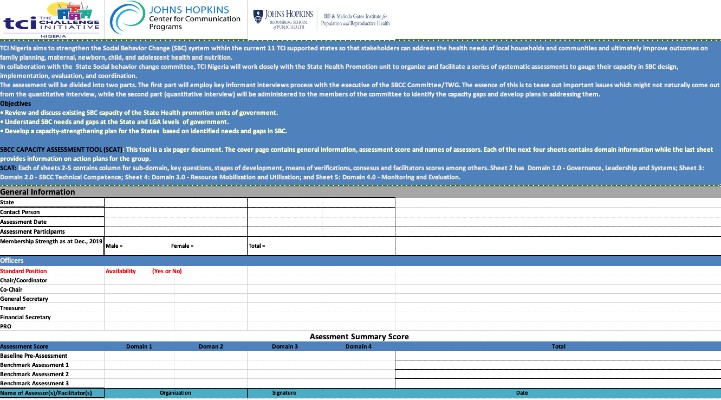SBCC Capacity Assessment Tool (SCAT)