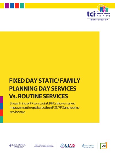 Fixed Day Static/Family Planning Day Services vs. Routine Services