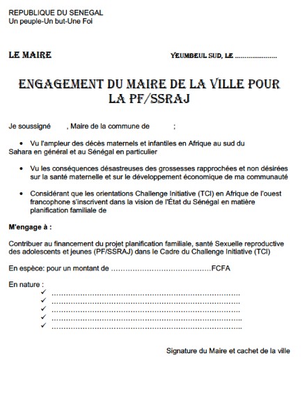La lettre d’engagement de la ville