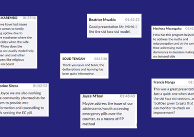 Diffusion TCI Interventions éprouvées en Afrique de l'Est par le biais de mini-sessions universitaires en ligne