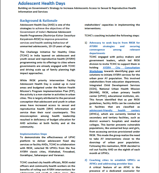 Adolescent Health Days