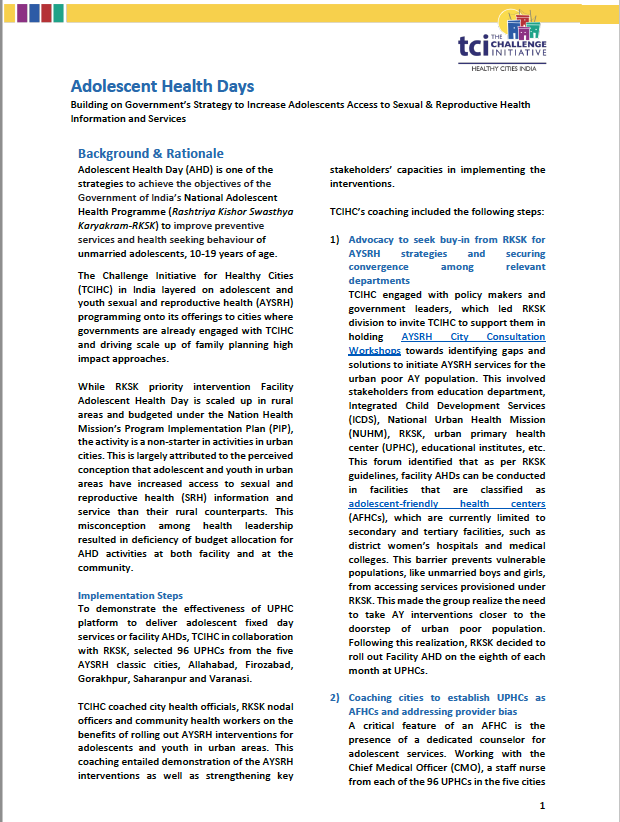 Adolescent Health Days