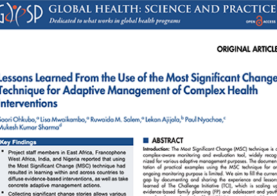 Journal Article Details Five Lessons Learned from TCI’s Use of MSC as an Adaptive Management Tool