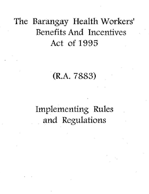BHW Benefits and Incentives Act