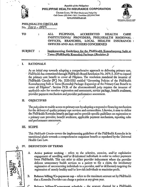 Implementing Guidelines for Konsulta