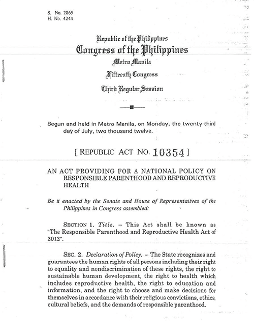 National Policy on Responsible Parenthood and Reproductive Health