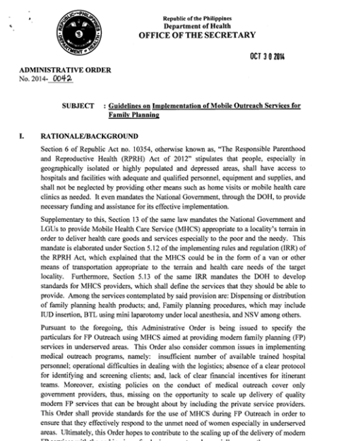 Guidelines for Implementing MOS Services | The Challenge Initiative