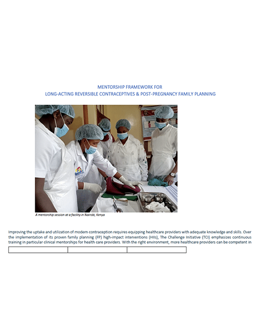 Mentorship Framework for LARCs and PPFP