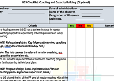 परिवार नियोजन के लिए स्वास्थ्य प्रणालियों को मजबूत करना: TCI एचएसएस चेकलिस्ट बनाने के लिए डब्ल्यूएचओ बिल्डिंग ब्लॉक फ्रेमवर्क को अनुकूलित करता है
