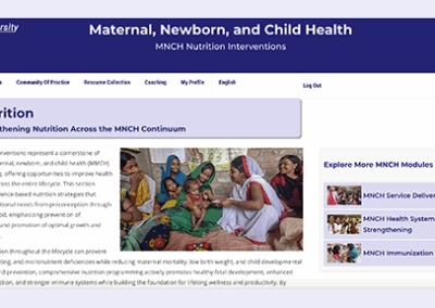 La boîte à outils MNCH élargie de TCIcomprend désormais des modules complets sur la nutrition et la vaccination
