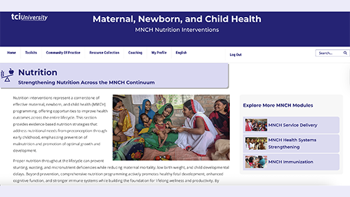 TCI’s Expanded MNCH Toolkit Now Includes Comprehensive Modules on Nutrition and Immunization
