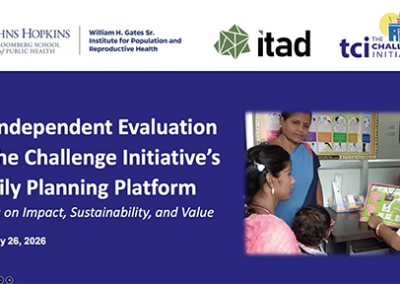 वेबिनार में स्वतंत्र मूल्यांकन से प्राप्त प्रमुख निष्कर्ष साझा किए गए The Challenge Initiative परिवार नियोजन को बढ़ावा देने के लिए 'का मंच'